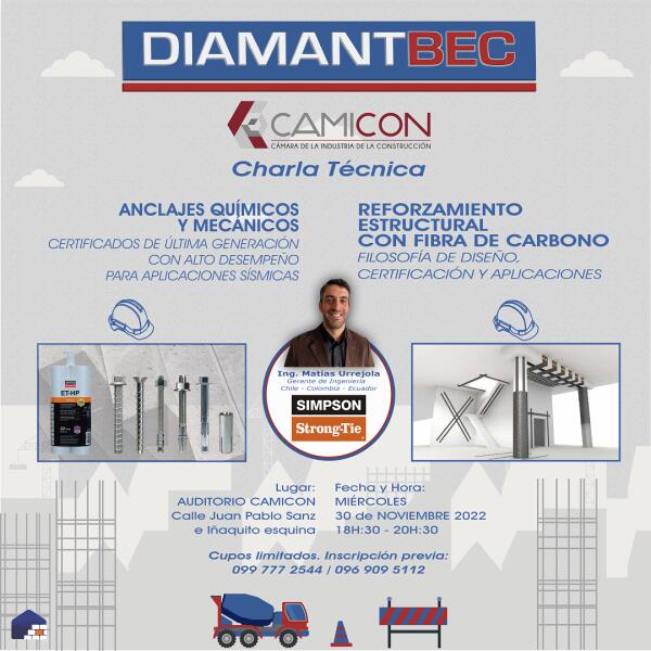 Charla Técnica  ANCLAJES QUÍMICOS Y MECÁNICOS, Y REFORZAMIENTO ESTRUCTURAL CON FIBRA DE CARBONO.