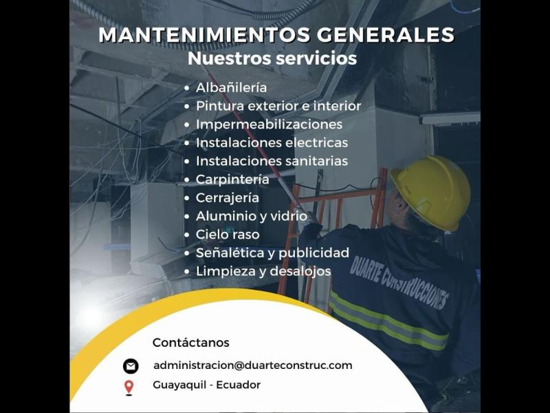 SERVICIOS DE MANTENIMIENTO PREVENTIVO Y CORRECTIVO  EN EDIFICACIONES